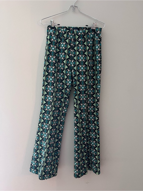 Maeve Pants - Maeve Green, Teal, and Pink Patterned Wide-Leg Pants
